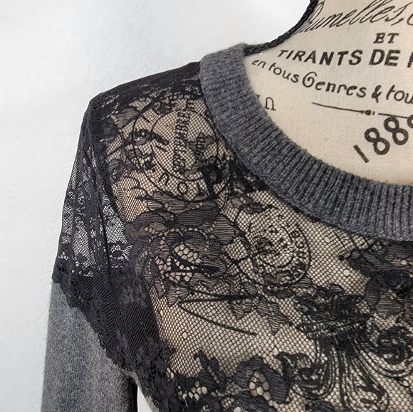 Robert Rodriguez Sz S Cashmere Sweater Thin Crewneck Lace Embroidered Longline - Picture 3 of 12